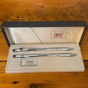 Vintage Cross Chrome 3501 Pen and Pencil Set. Never used. Still in box.